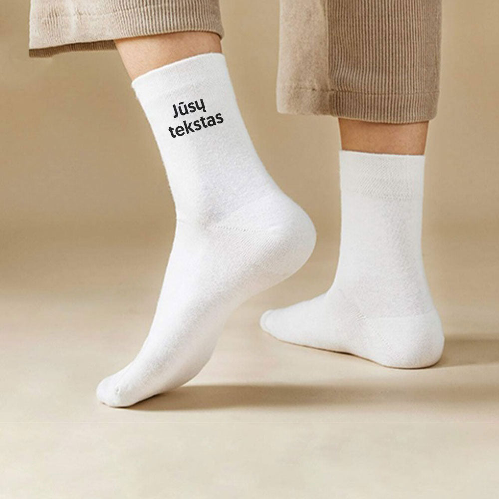 Kojinės su pasirinktu tekstu