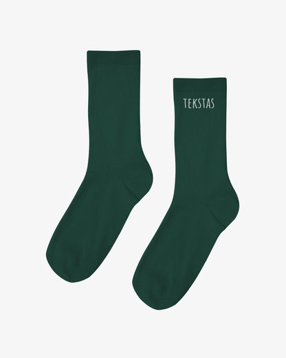 Kojinės su pasirinktu tekstu žalios