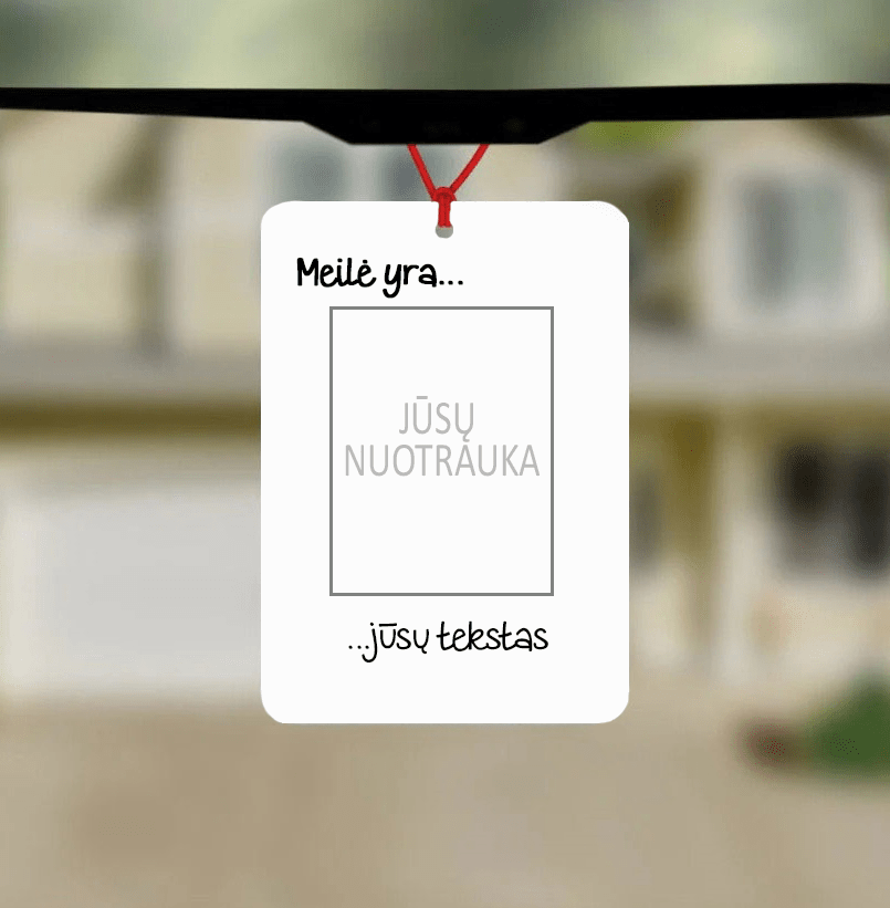 Kvapukas su nuotrauka ir tekstu LOVE IS