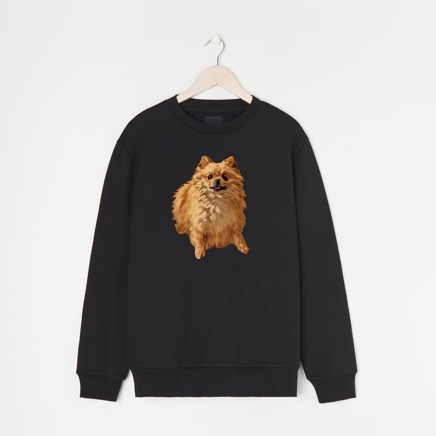 Džemperis su animuota augintinio nuotrauka | juodas